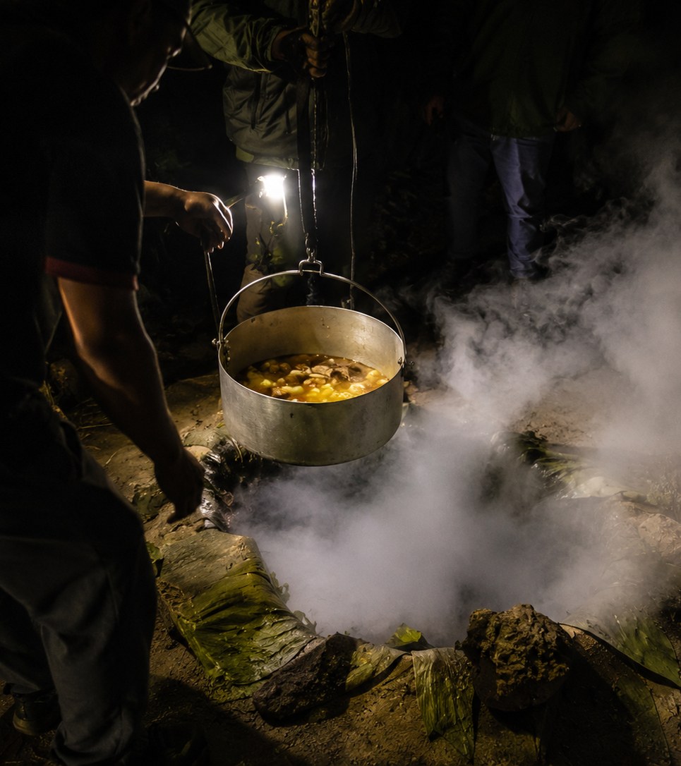 The steaming barbacoa