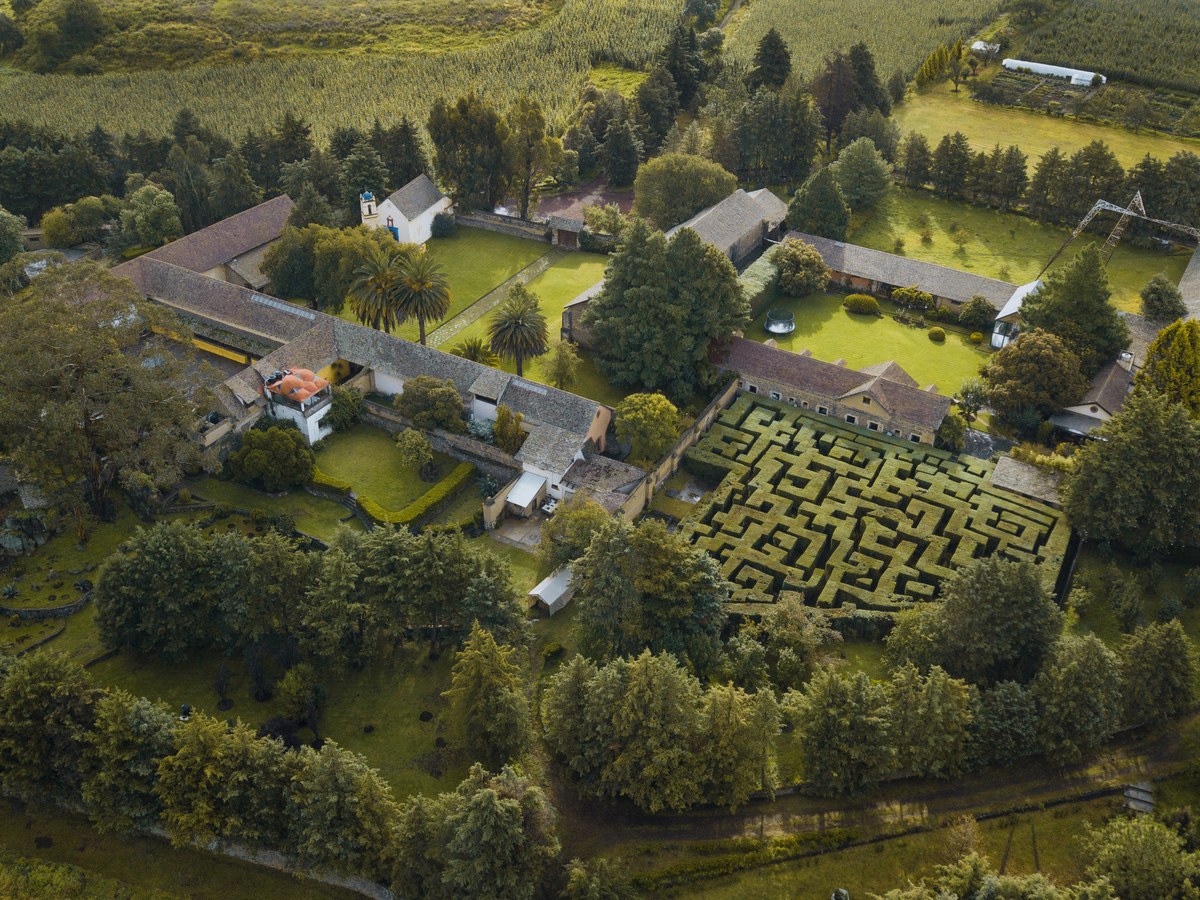 Aerial view of the maze
